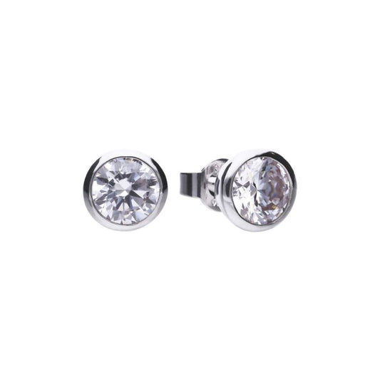Diamonfire Sterling Silver 2ct Cubic Zirconia Bezel Earrings