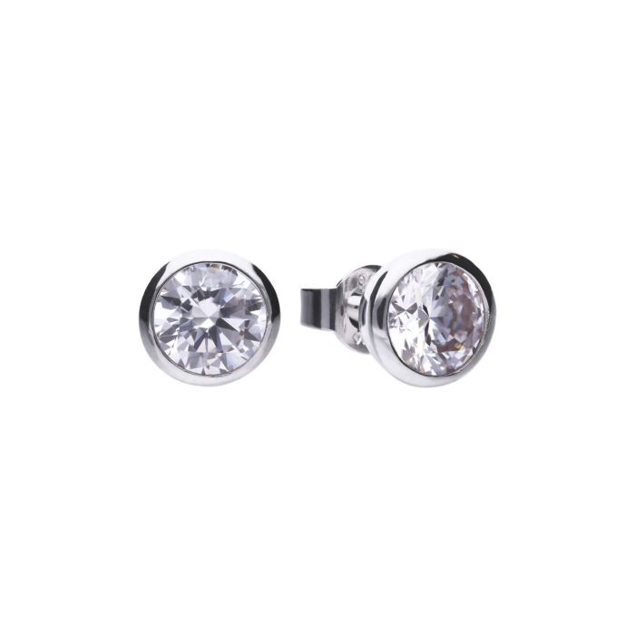 Diamonfire Sterling Silver 1.5ct Cubic Zirconia Bezel Earrings