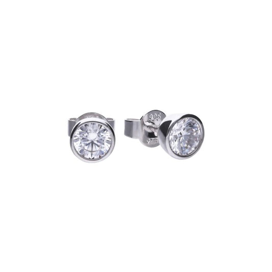 Diamonfire Sterling Silver 1ct Cubic Zirconia Bezel Stud Earrings