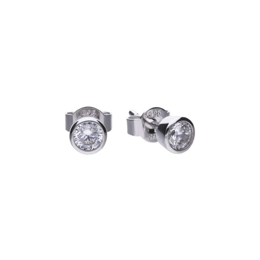Diamonfire Sterling Silver 0.50ct Cubic Zirconia Bezel Stud Earrings