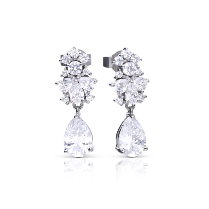 Diamonfire Sterling Silver Cubic Zirconia Dropper Earrings