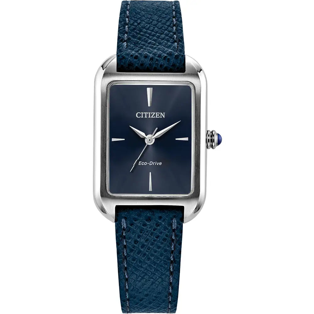 Citizen Eco-Drive Stainless Steel Case Blue Dial And Strap Watch EM1190-06L