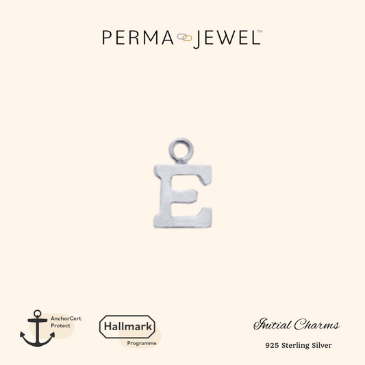 Permanent Sterling Silver Initial E Charm for Perma Bracelet