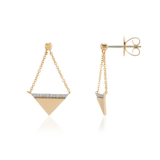 9ct Yellow Gold Diamond Kite Earrings