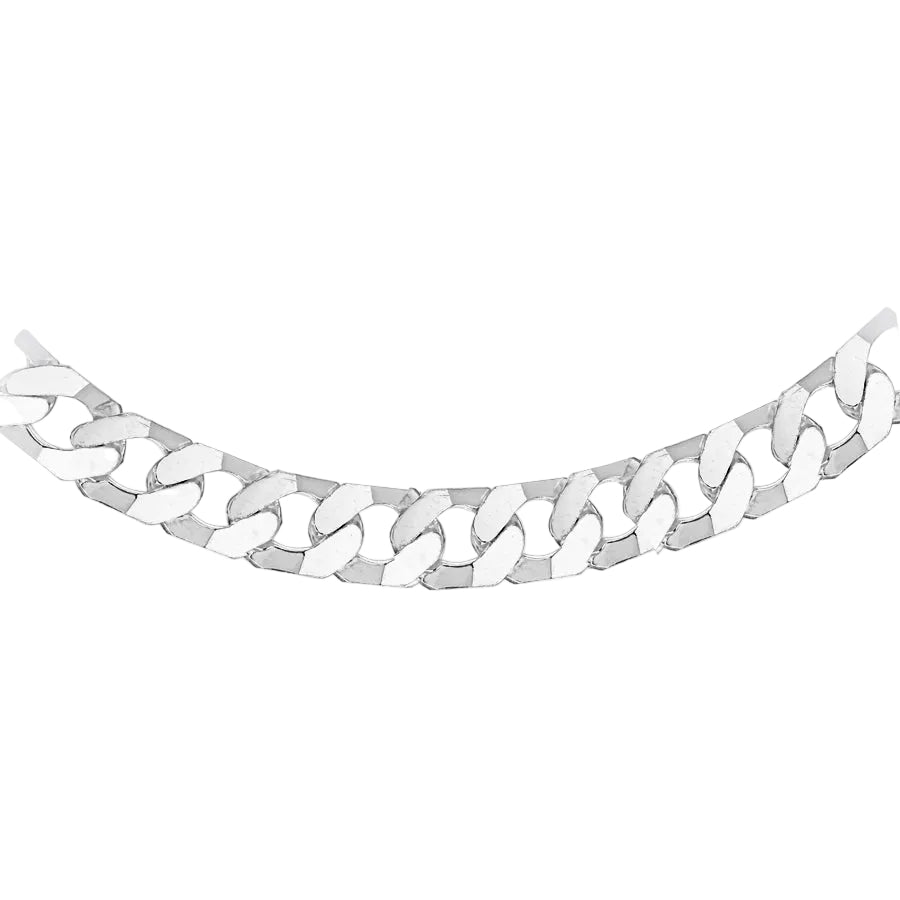 Sterling Silver Flat Square Link Curb Chain 22"