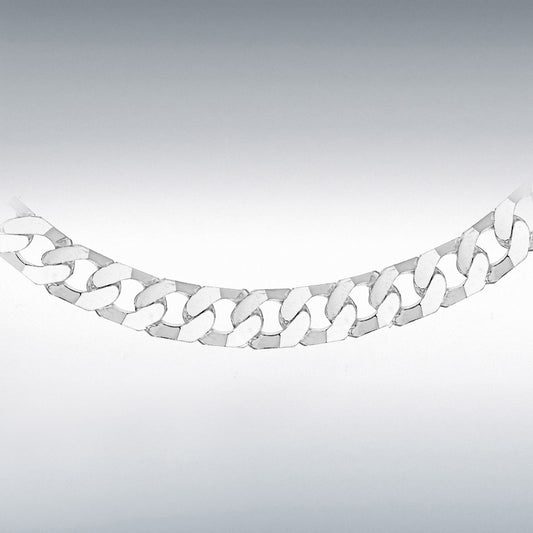 Sterling Silver Flat Square Link Curb Chain 22"