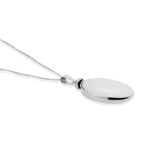 Sterling Silver Oval Bottle Pendant With Chain