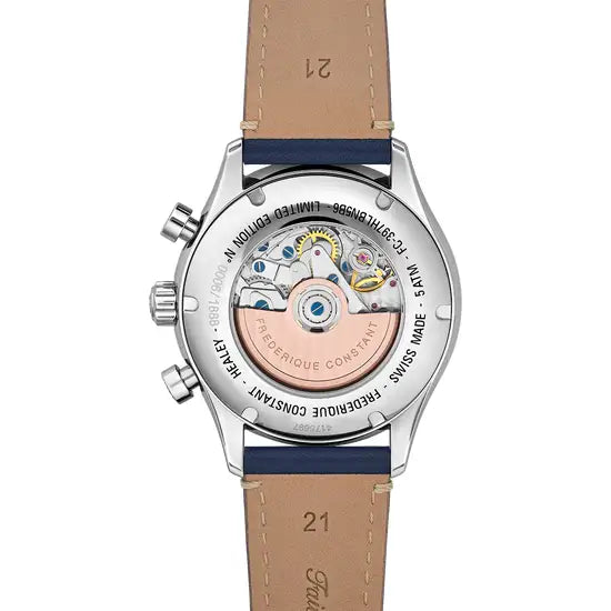 Frederique Constant Vintage Rally Healey Ltd Edition 38/1888 Steel Chronograph Strap Watch FC-397HLBN5B6