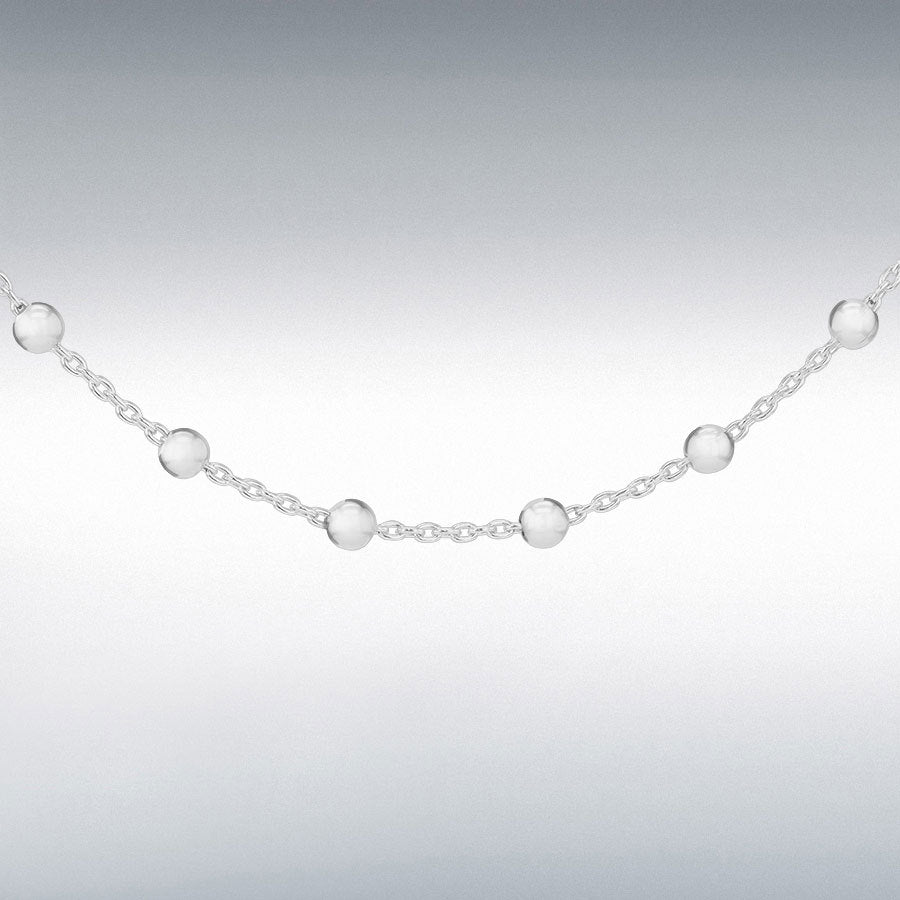 Sterling Silver 18" Mini Ball Trace Chain Necklace