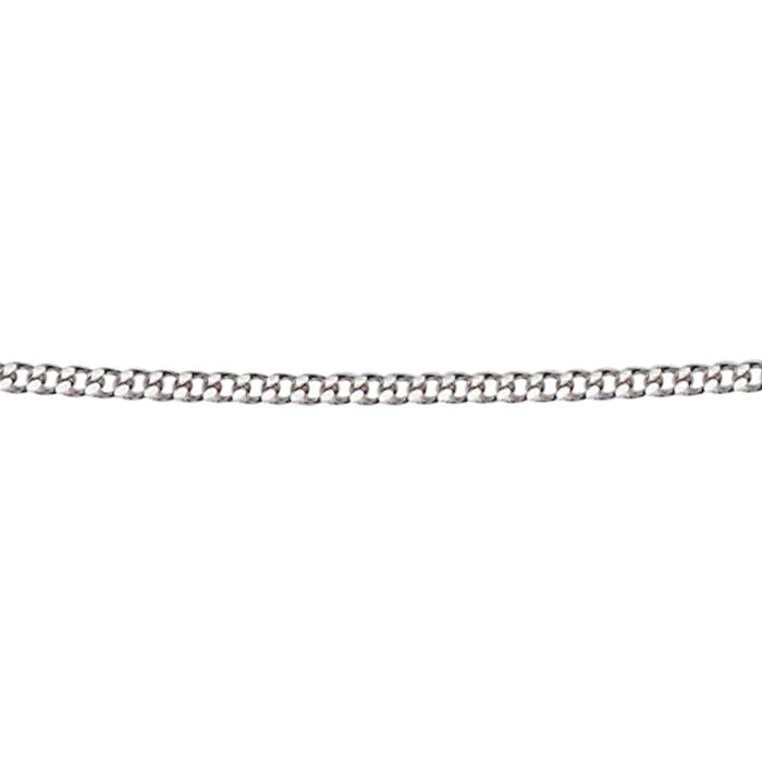 9ct White Gold 1mm Cut Curb 16-18" Adjustable Chain