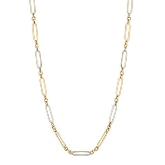 9ct Two Colour Gold Chain 18"