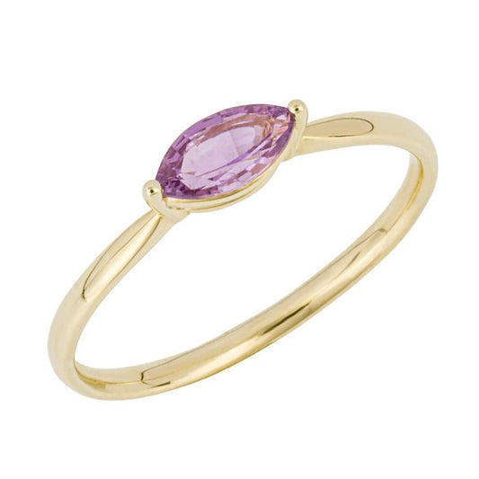 9ct Yellow Gold Purple Sapphire Ring