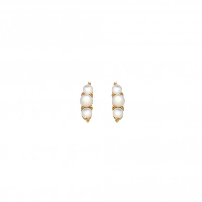 Hot Diamonds x Golden Edit Calm Yellow Gold Plated Mother of Pearl Stud Earrings DE761