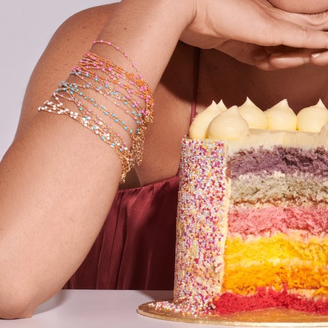 Hot Diamonds x Golden Edit Rainbow Ocean Bracelet DL660