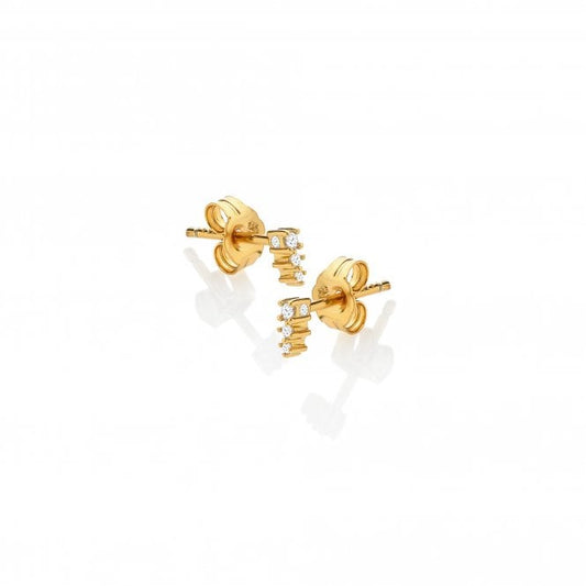 Hot Diamonds x Golden Edit White Topaz Graduated Stud Earrings DE758