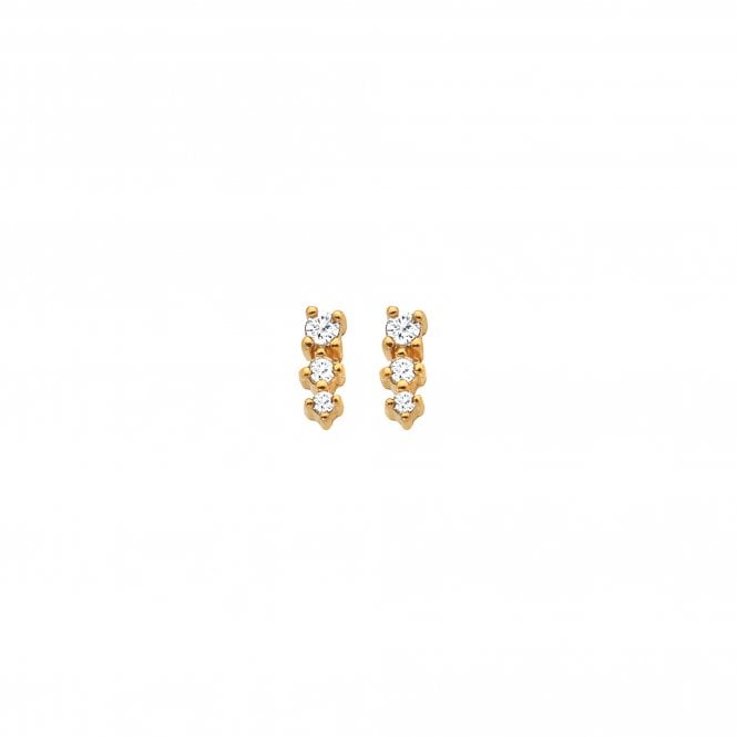 Hot Diamonds x Golden Edit White Topaz Graduated Stud Earrings DE758