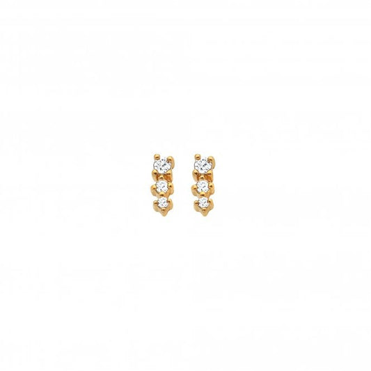 Hot Diamonds x Golden Edit White Topaz Graduated Stud Earrings DE758