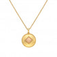Hot Diamonds x Jac Jossa Round Yellow Gold Plated Rose Quartz Coin Necklace DP936