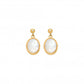 Hot Diamonds x Gem Hot Diamonds Oval Mother of Pearl Yellow Gold Plated Drop Earrings