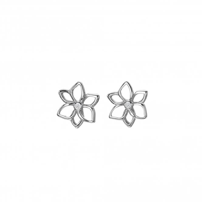 Hot Diamonds Sterling Silver Amulet Flower Stud Earrings DE711