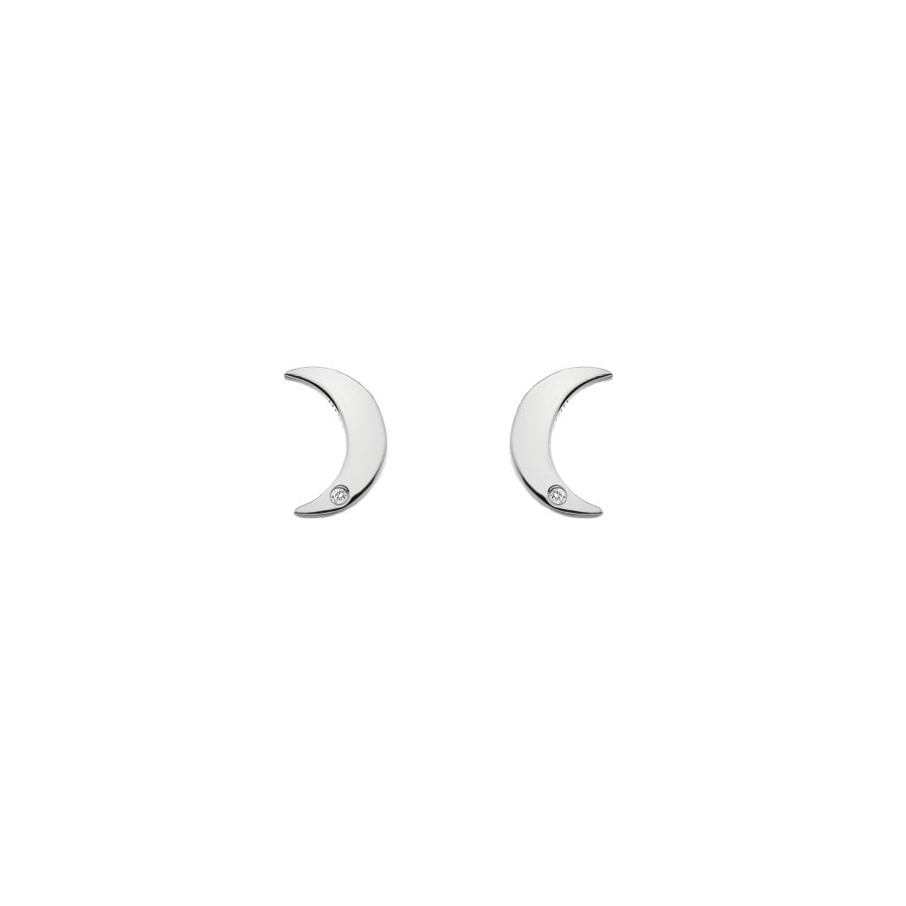Hot Diamonds Sterling Silver Moon Amulet Crescent Stud Earrings DE588