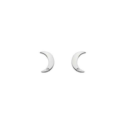 Hot Diamonds Sterling Silver Moon Amulet Crescent Stud Earrings DE588