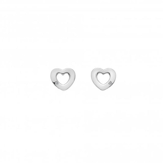 Hot Diamonds Sterling Silver Amulet Heart Stud Earrings DE616