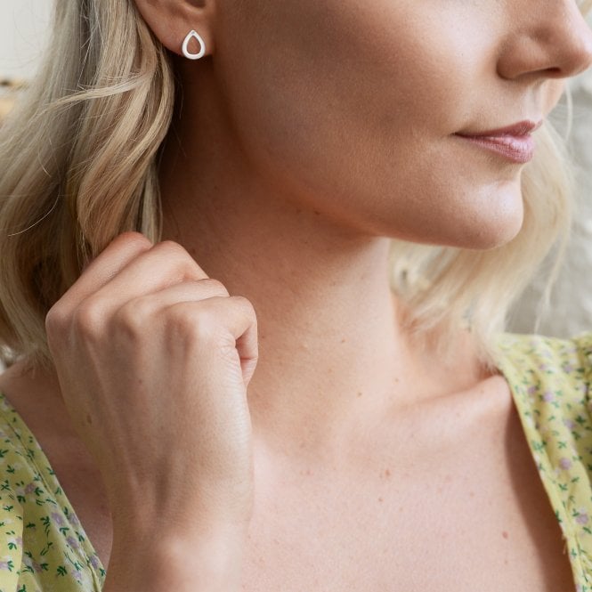 Hot Diamonds Sterling Silver Amulet Teardrop Stud Earrings DE615