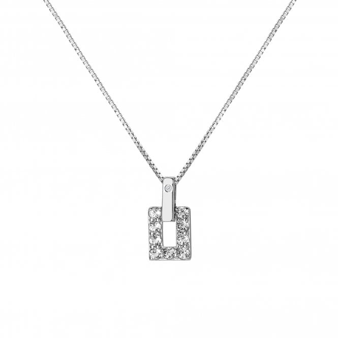 Hot Diamonds Sterling Silver White Topaz Echo Necklace DP898