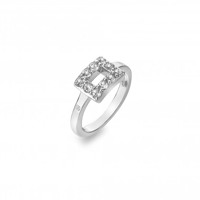Hot Diamonds Sterling Silver Echo White Topaz Ring Size M DR240/M