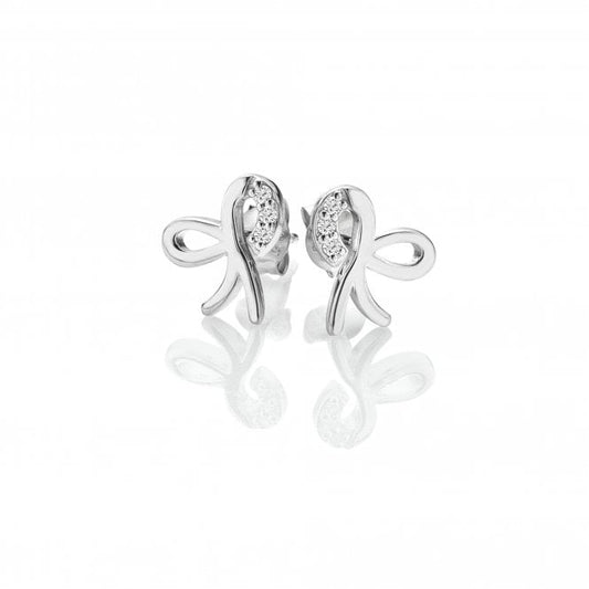 Hot Diamonds Ribbon Bow Stud Earrings DE730