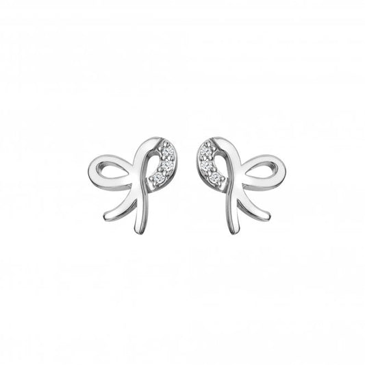 Hot Diamonds Ribbon Bow Stud Earrings DE730