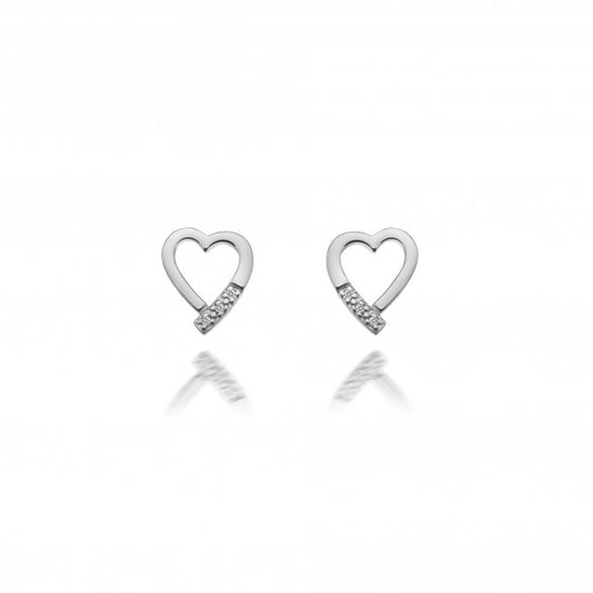 Hot Diamonds Sterling Silver Romantic Heart Stud Earrings DE110