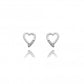 Hot Diamonds Sterling Silver Romantic Heart Stud Earrings DE110