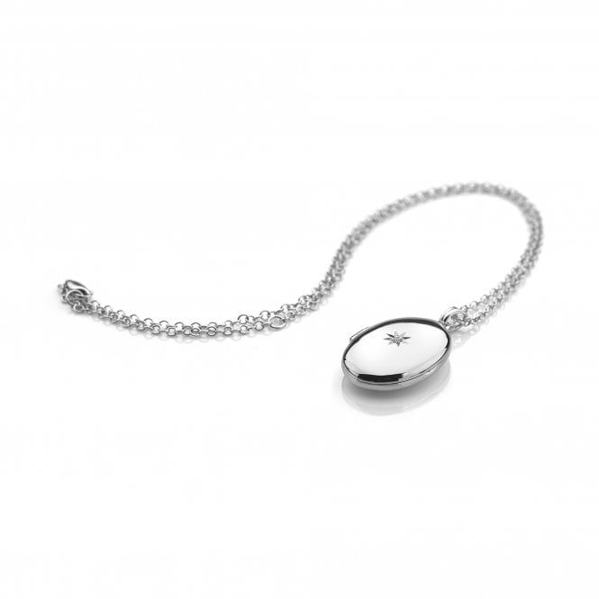 Hot Diamonds Sterling Silver Romantic Oval Locket and Chain DP143