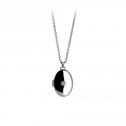 Hot Diamonds Sterling Silver Romantic Oval Locket and Chain DP143