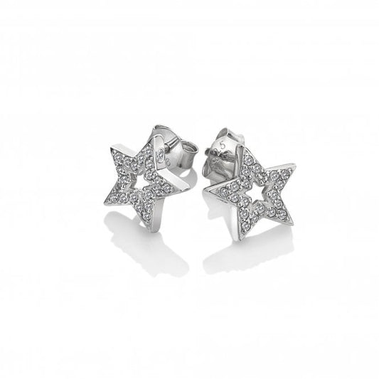 Hot Diamonds Sterling Silver White Topaz Striking Star Earrings DE554