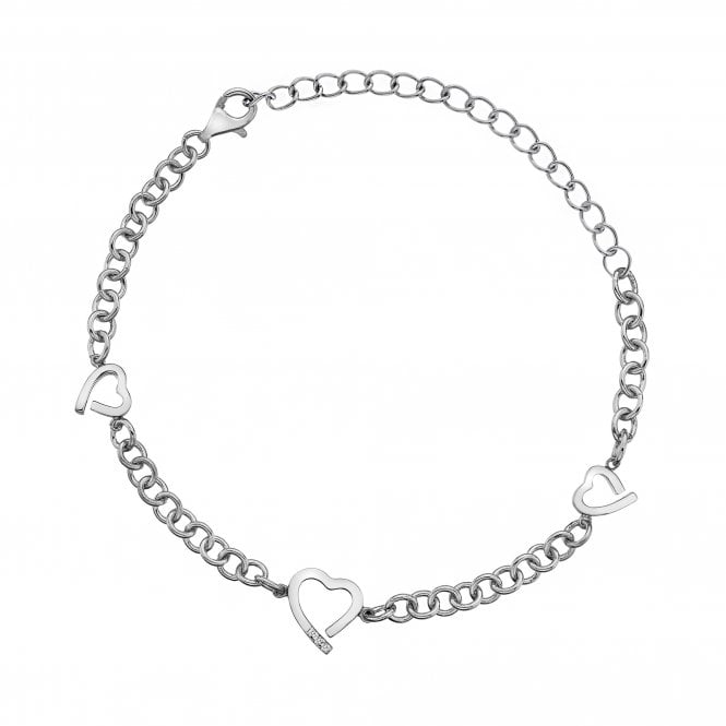 Hot Diamonds Sterling Silver Warm Heart Bracelet DL564