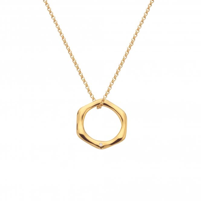 Hot Diamonds x Golden Edit Fluid Pendant and Chain DP904