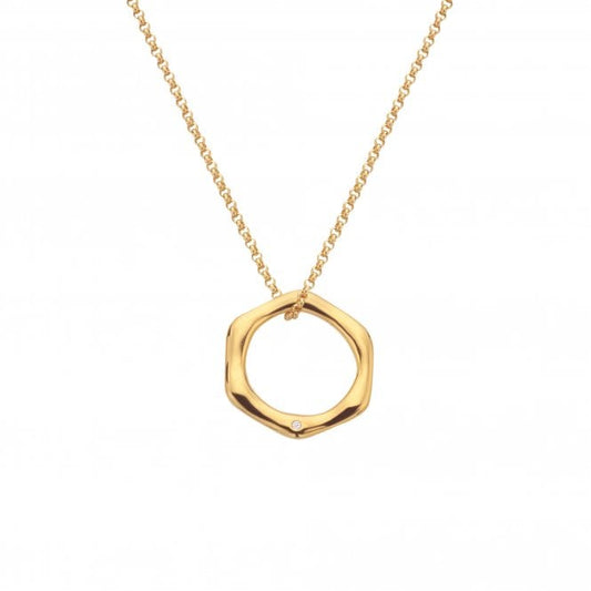 Hot Diamonds x Golden Edit Fluid Pendant and Chain DP904