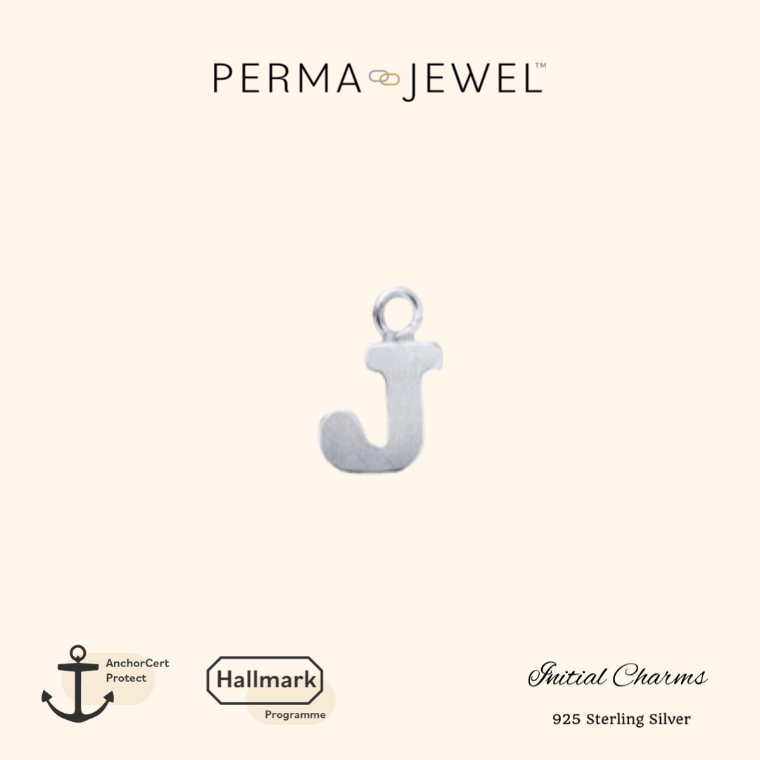 Permanent Sterling Silver Initial J Charm for Perma Bracelet