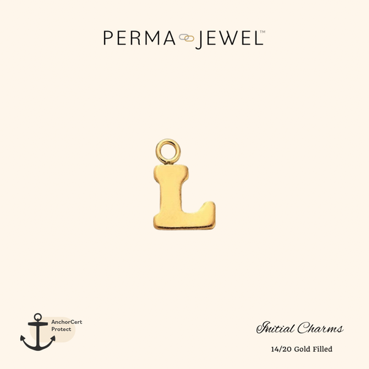 Permanent Gold Filled Mini L Charm for Perma Bracelet