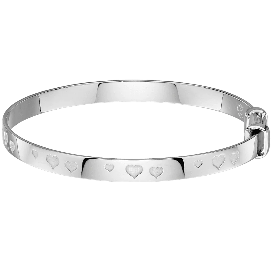 Little Stars Sterling Silver Mirai Scattered Heart Bangle