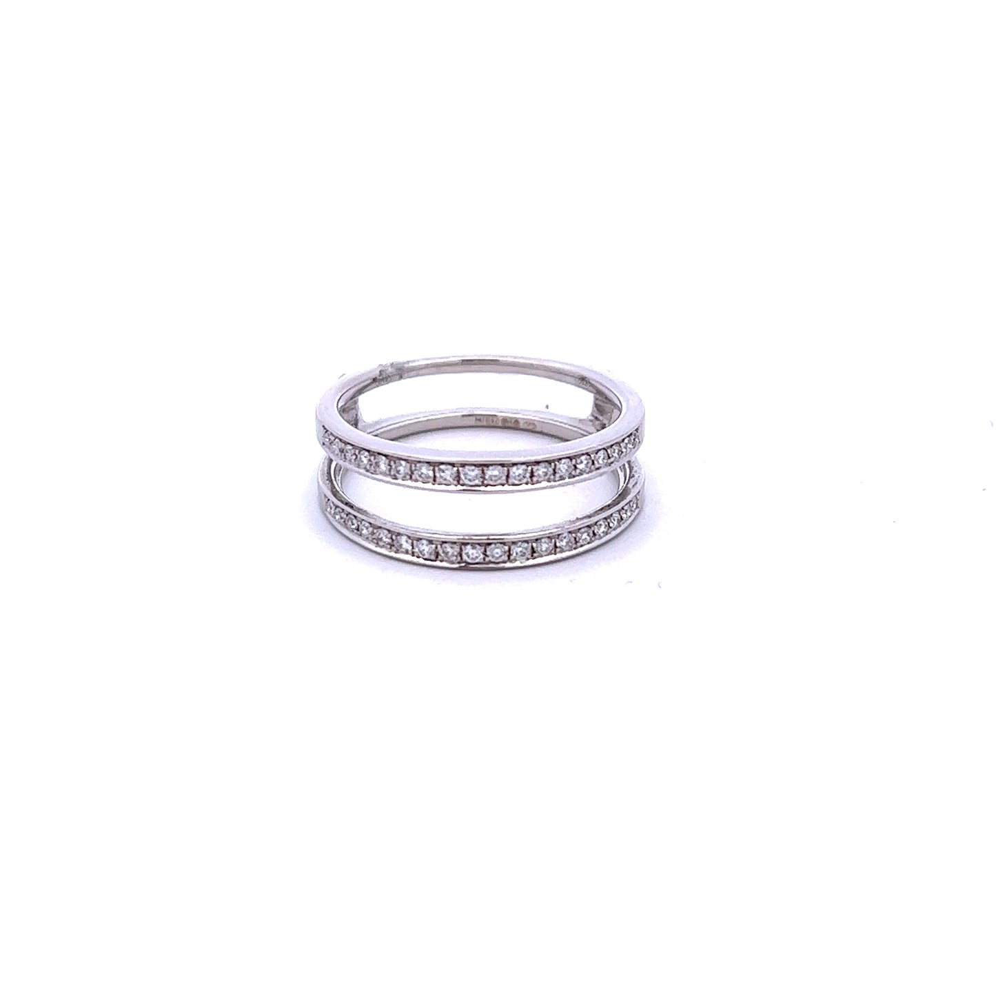 18ct White Gold Diamond Slot Ring