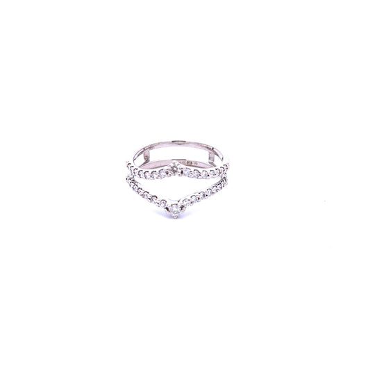 18ct White Gold Diamond Wishbone Slot Ring
