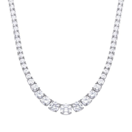 Diamonfire Sterling Silver Cubic Zirconia Graduated Necklace