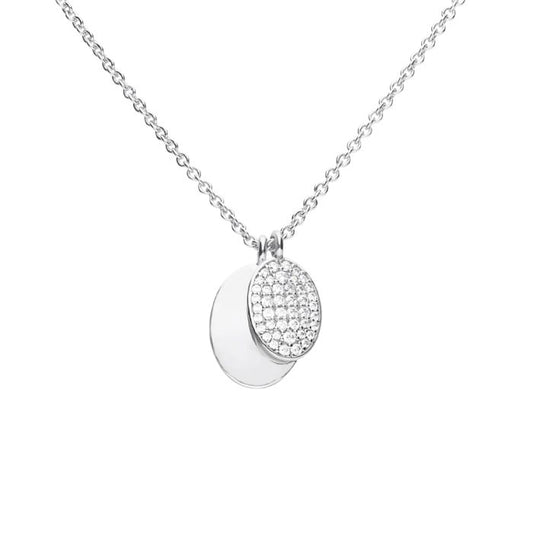 Diamonfire Engravable Plain Tag Necklace with Pave Set Zirconia Tag