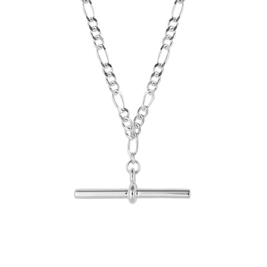 Sterling Silver T-Bar Figaro Chain