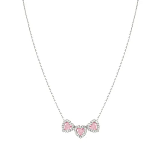 Nomination Pink Cubic Zirconia Hearts All My Love Necklace 240303/002