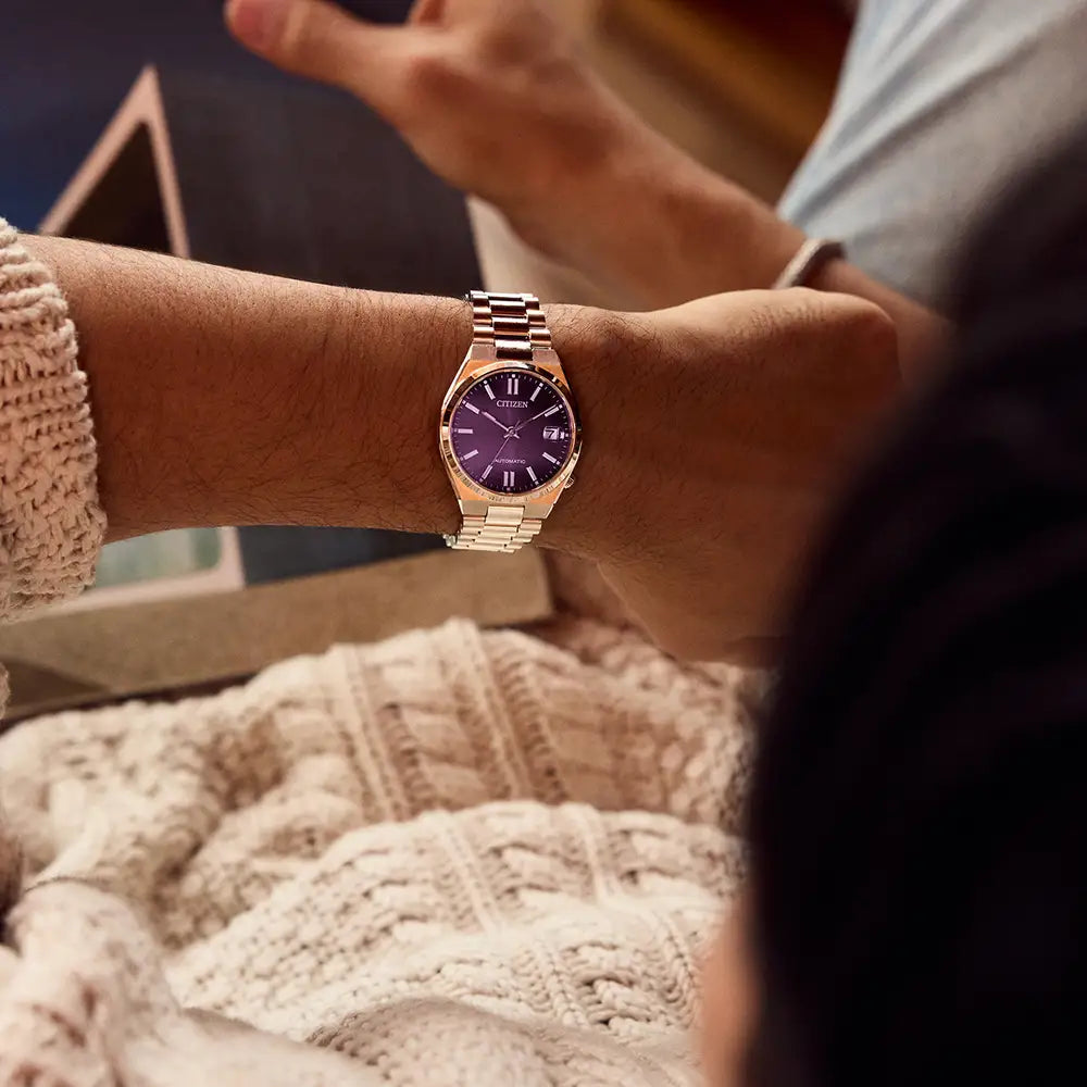 Citizen Tsuyosa Purple Dial Automatic Steel Bracelet Watch NJ0200-50W